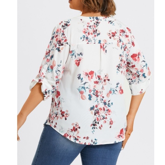 Torrid Harper Floral Y Neck Top 5X - Picture 6 of 11